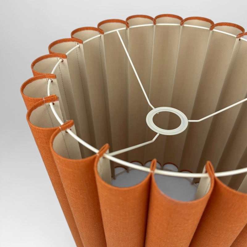 Pomarańczowy lniany abażur tuba 35 cm ONDE - detal