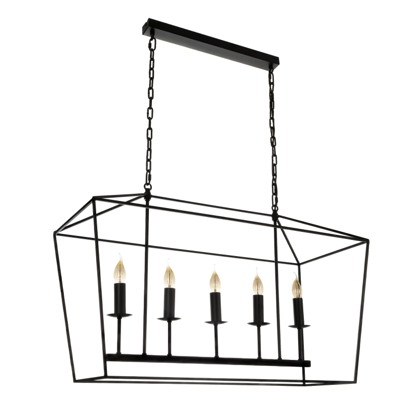 Czarna lampa wisząca podłużna GENTLE L.