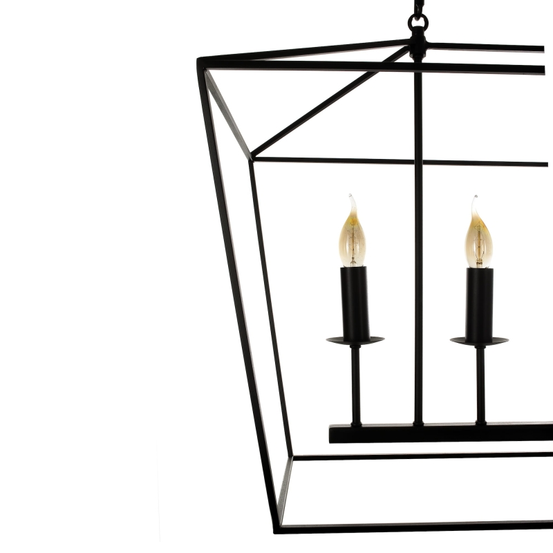 Czarna lampa wisząca podłużna GENTLE L - detal