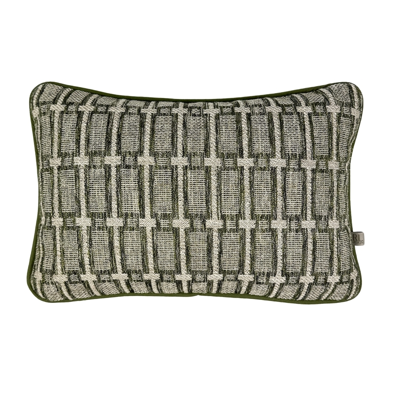 Mała zielona poszewka z geometrycznym wzorem ALOE 30x45 cm