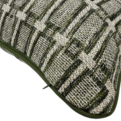 Mała zielona poszewka z geometrycznym wzorem ALOE 30x45 cm - detal