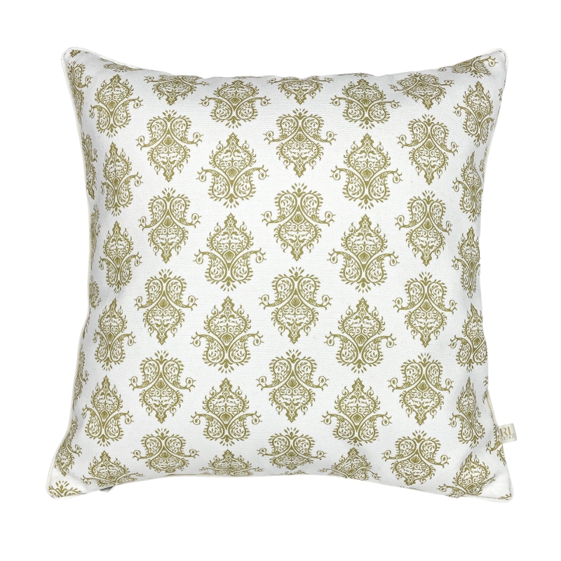 Biało-złota poszewka na poduszkę z ornamentowym wzorem COSMO 45x45 cm