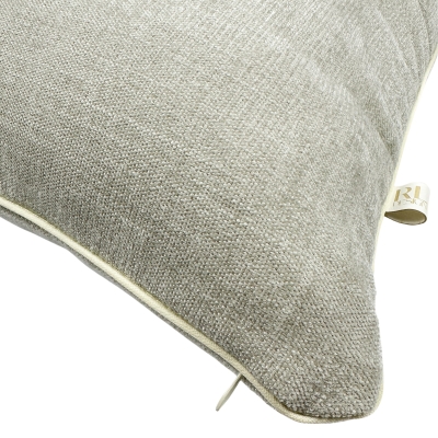 Szarobeżowa szenilowa poszewka na poduszkę KLASYK 45x45 cm - detal