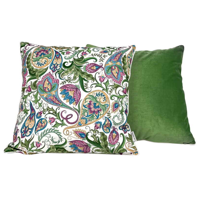 Zielona poszewka z abstrakcyjnym wzorem TISSU 45x45 cm