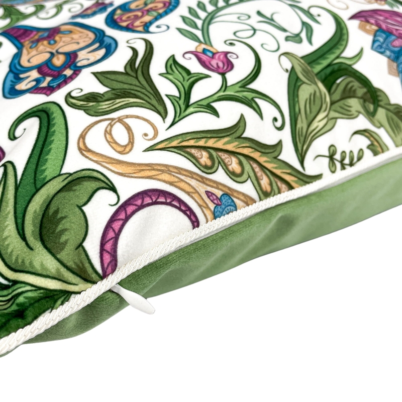 Zielona poszewka z abstrakcyjnym wzorem TISSU 45x45 cm - detal