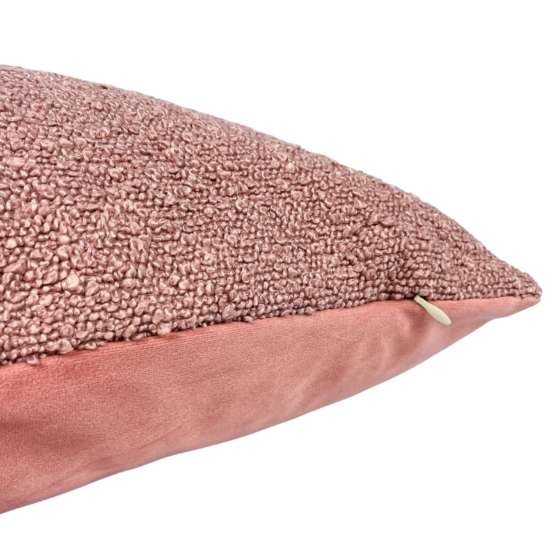 Biała poszewka na poduszkę boucle brudny róż NEBIA I 45x45 cm