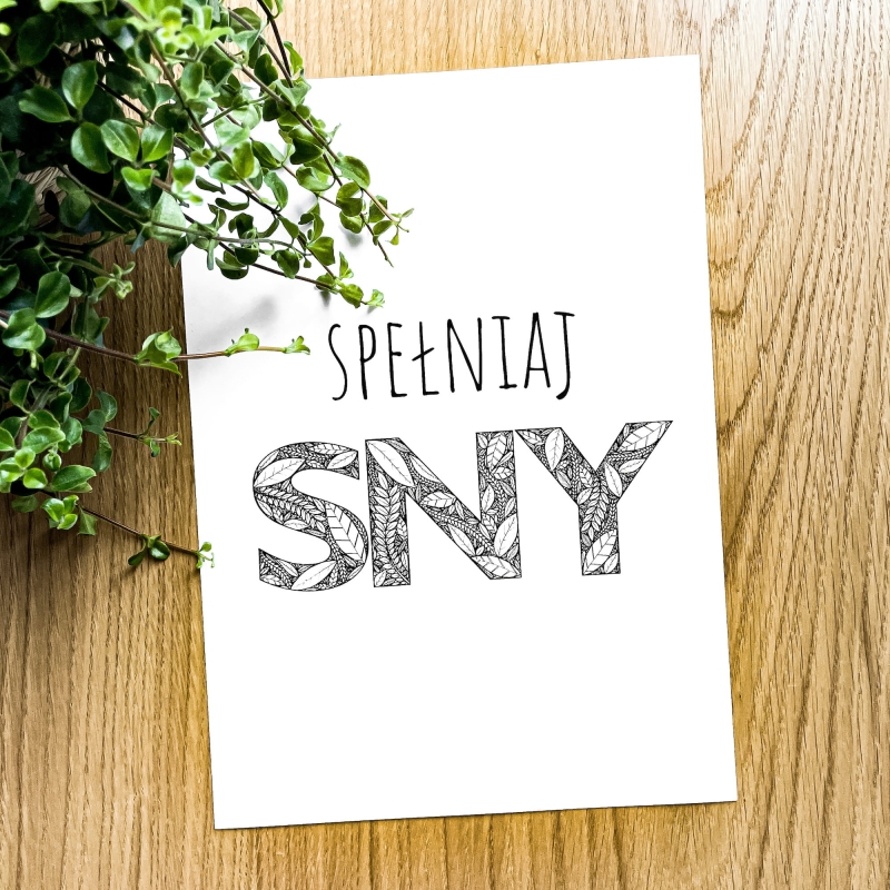 Plakat botaniczny na tle drewna.