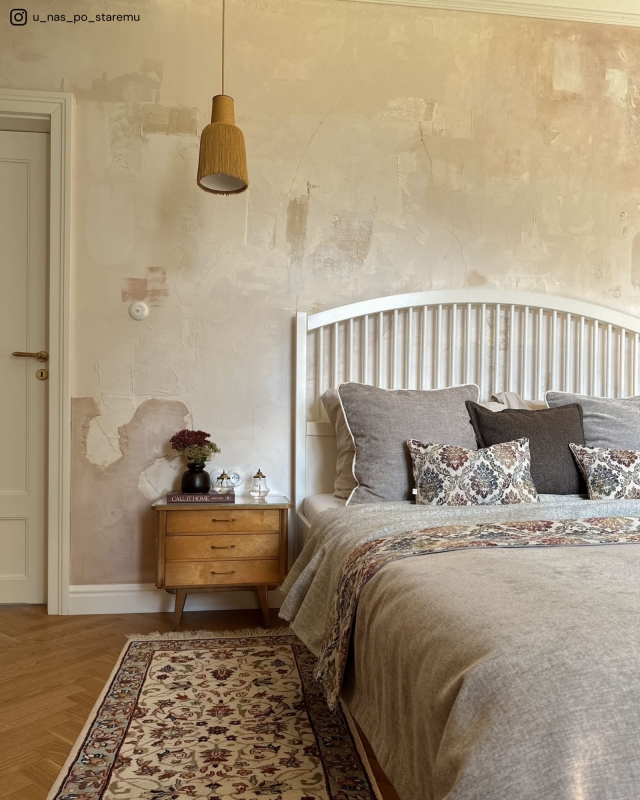 Dwustronna żakardowa narzuta na łóżko z ornamentowym wzorem FARMHOUSE I