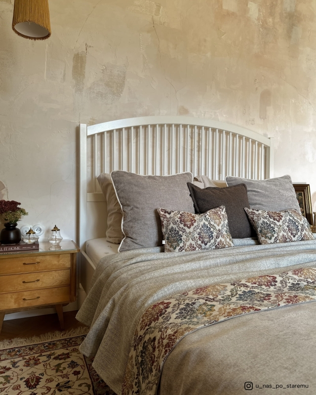 Dwustronna żakardowa narzuta na łóżko z ornamentowym wzorem FARMHOUSE I