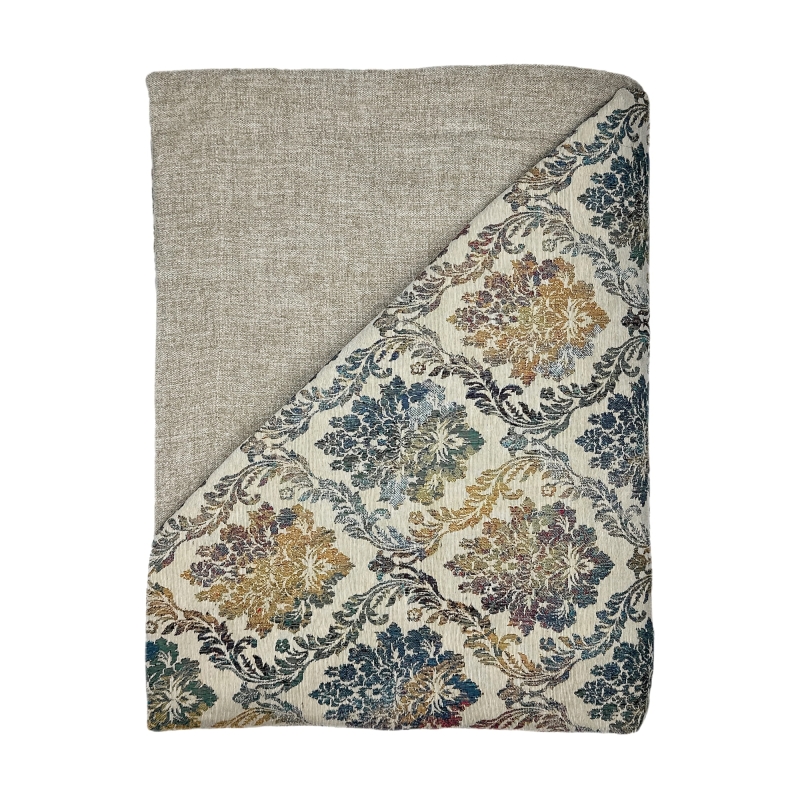 Dwustronna żakardowa narzuta na łóżko z ornamentowym wzorem FARMHOUSE II