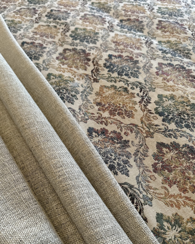 Dwustronna żakardowa narzuta na łóżko z ornamentowym wzorem FARMHOUSE II - aranżacja