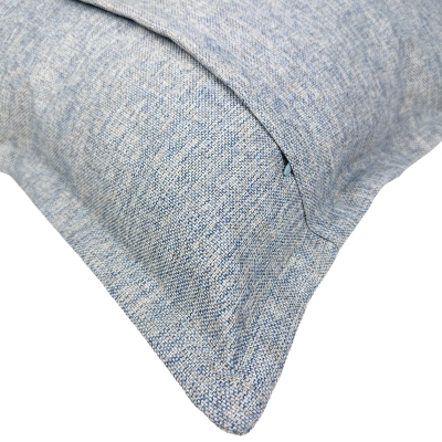 Błękitna poszewka na poduszkę z plecionki z obszyciem LEA 45x45 cm