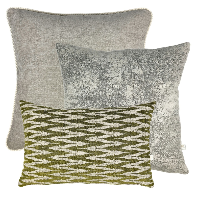 Beżowo-zielony zestaw poszewek na poduszki No. 12