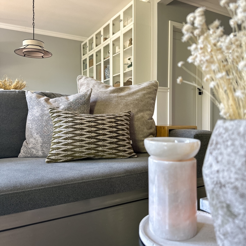 Beżowo-zielony zestaw poszewek na poduszki No. 12