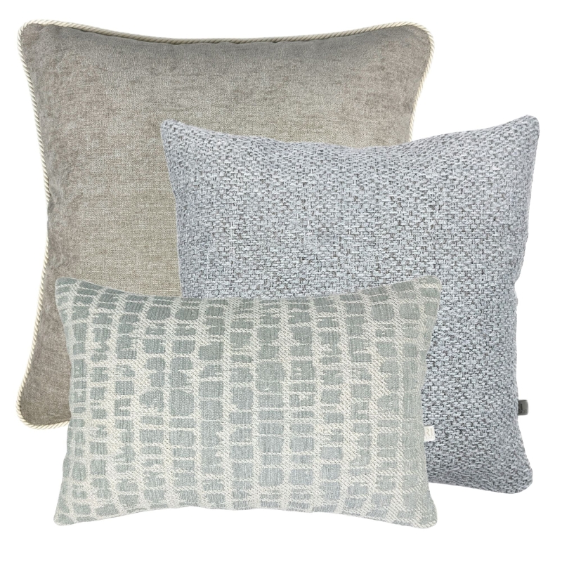 Błękitno-beżowy zestaw poszewek na poduszki No. 27