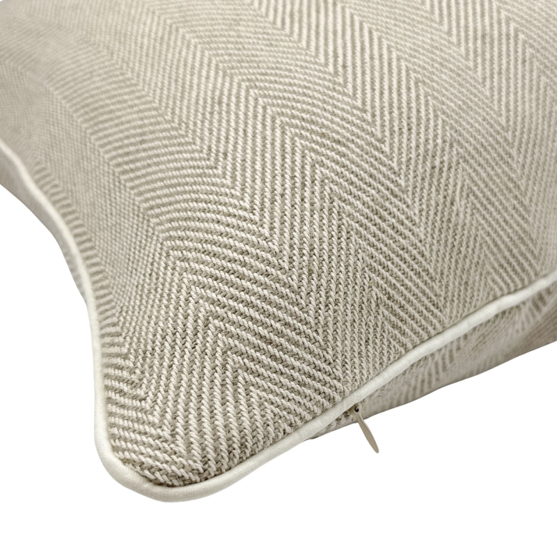 Lniana poszewka na poduszkę w jodełkę 45x45 cm LINEA - zamek kryty w krawędzi