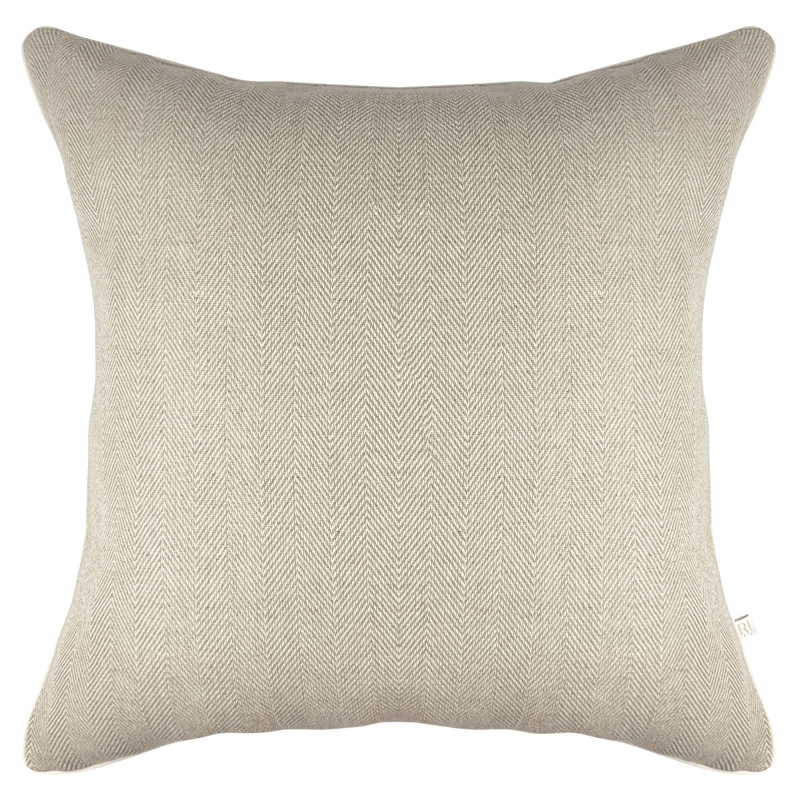 Duża lniana poduszka w jodełkę 60x60 cm LINEA.
