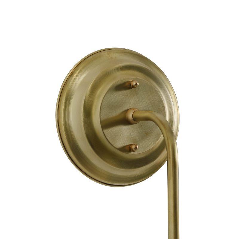 Kinkiet mosiężny szczotkowany LAW - detal przyściennicy.