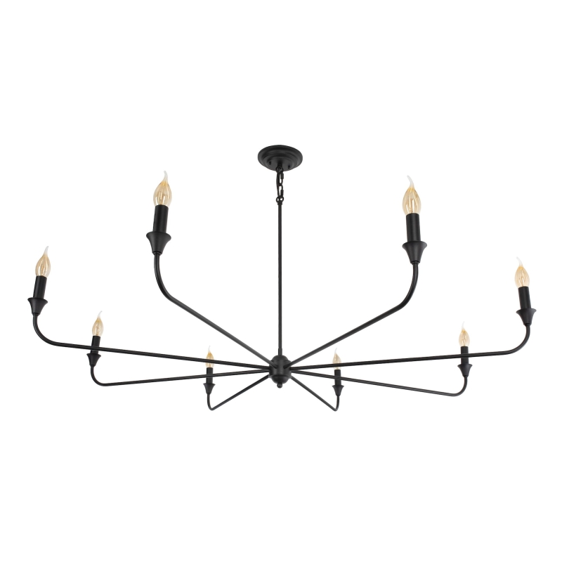 Duży czarny żyrandol z widocznymi żarówkami CHIC L.