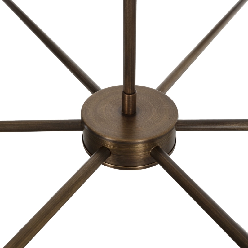 Mosiężny postarzany żyrandol z białymi abażurami CLASSY PLUS - detal żyrandola.