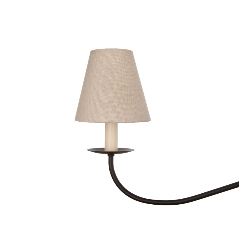 Elegancki czarny żyrandol z lnianymi abażurami ELEGANT.