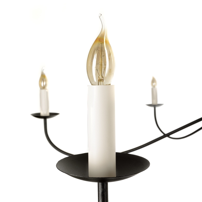 Elegancki czarny żyrandol bez abażurów ELEGANT.