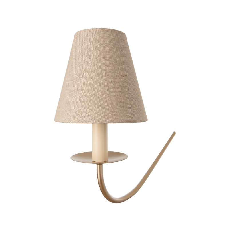 Elegancki złoty żyrandol z lnianymi abażurami ELEGANT.