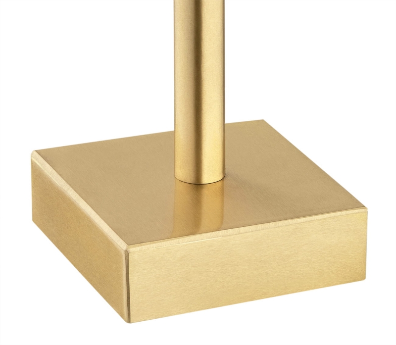 Mosiężna szczotkowana lampa stołowa z czarnym abażurem welurowym ABBANO - podstawa.