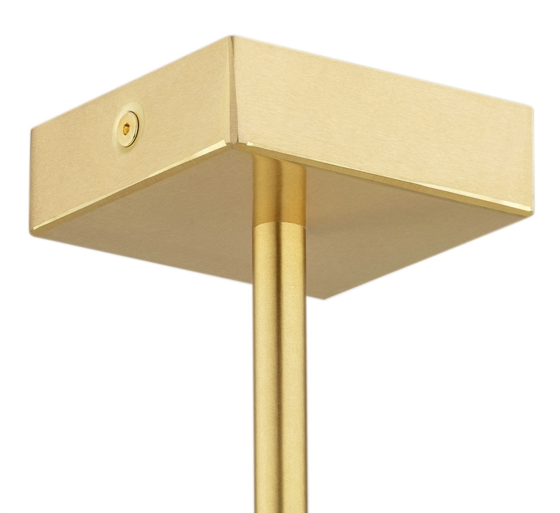 Mosiężny żyrandol z 8 białymi abażurami welurowymi ABRUZZO - podsufitka.