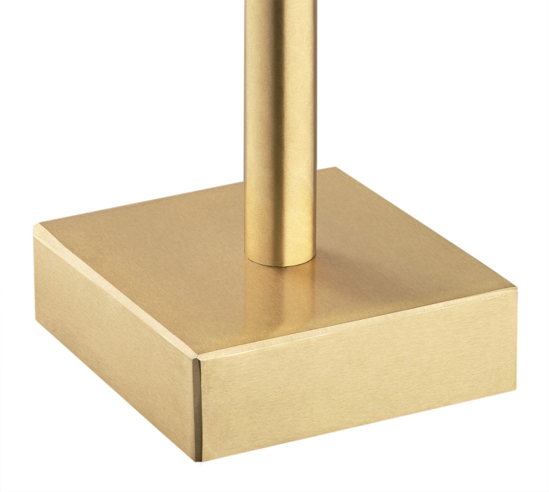 Mała mosiężna lampka stołowa z białym abażurem welurowym ABRUZZO - podstawa.