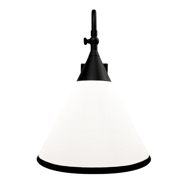 Regulowany czarny kinkiet z biało-czarnym abażurem TIARA BLACK