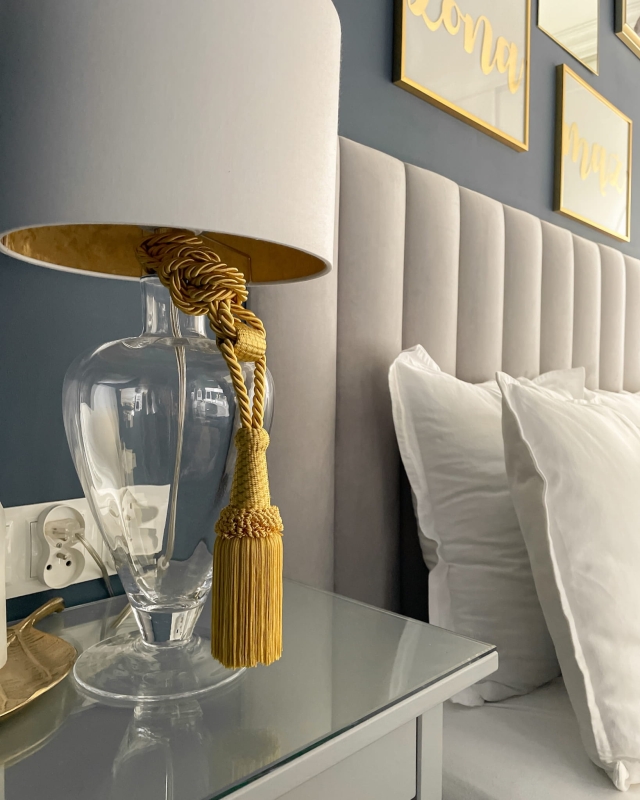 Biało-złoty abażur do lampki nocnej walec 25 cm ORO
