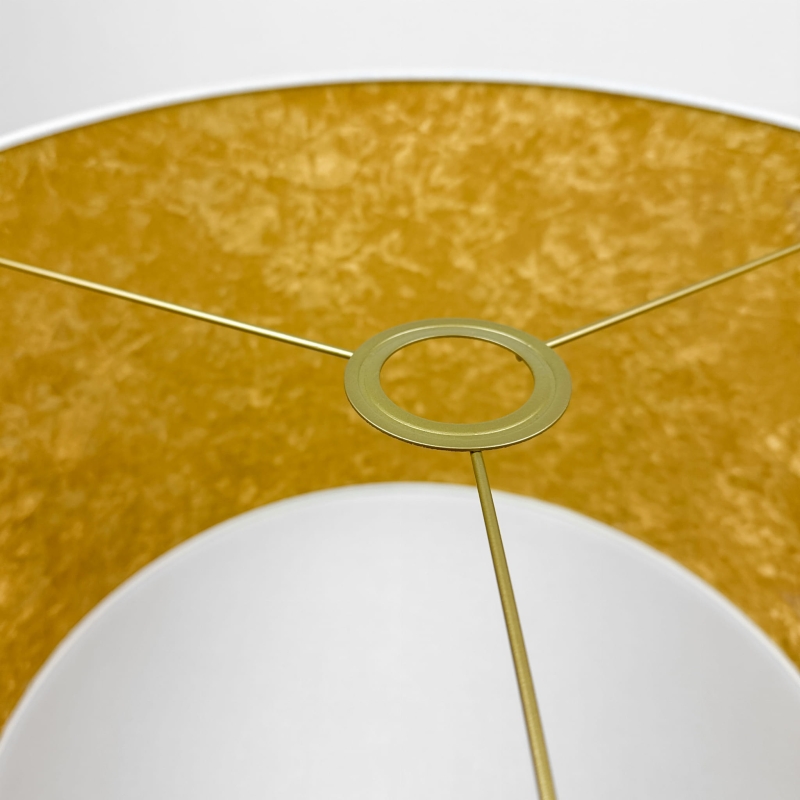 Biało-złoty abażur walec 38 cm ORO - detal