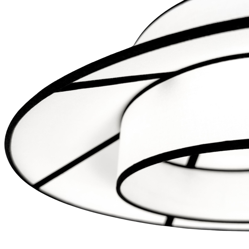 Biało-czarna lampa wisząca na łańcuchu ONVI I - detal abażura