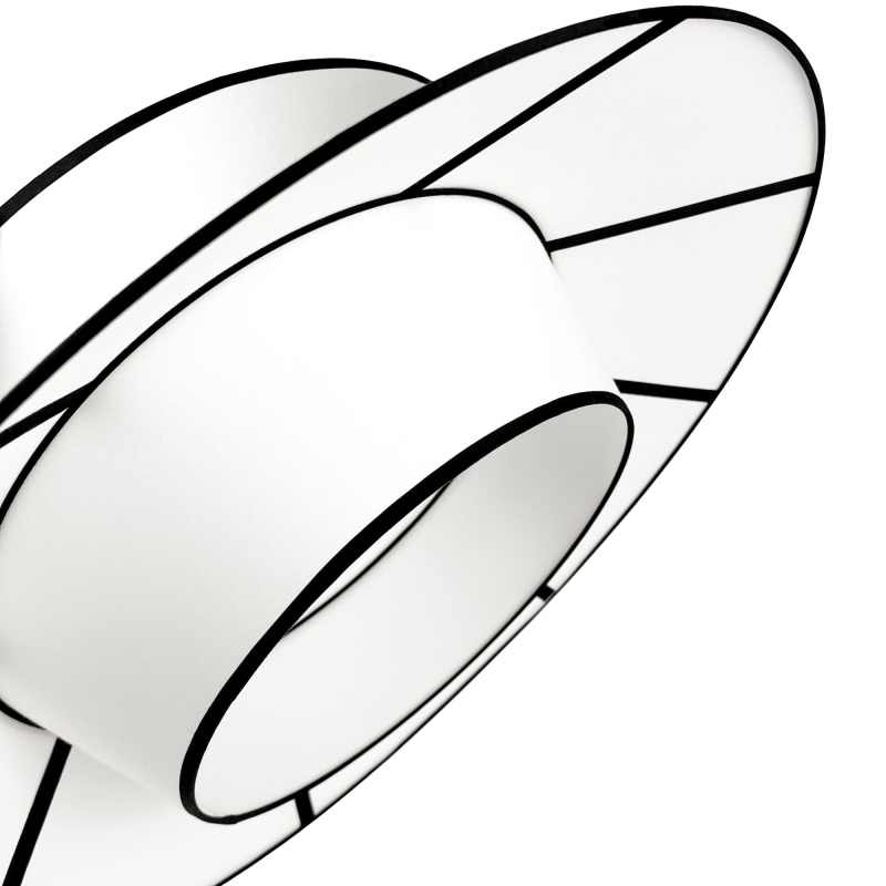 Duża biało-czarna lampa wisząca na łańcuchu ONVI II