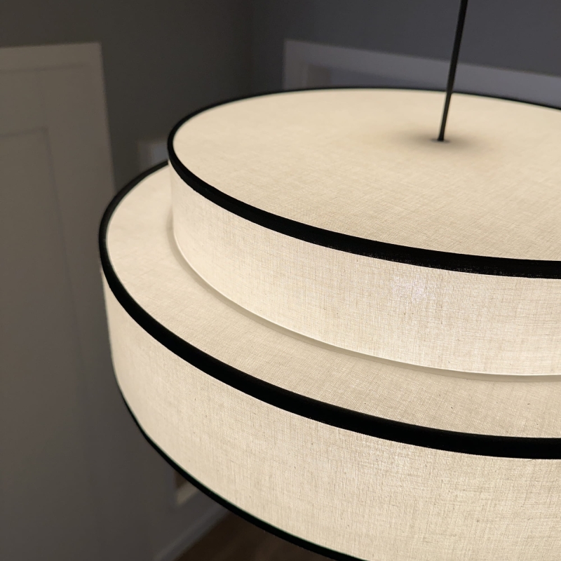 Biało-czarna warstwowa lampa wisząca ONVI III - detal