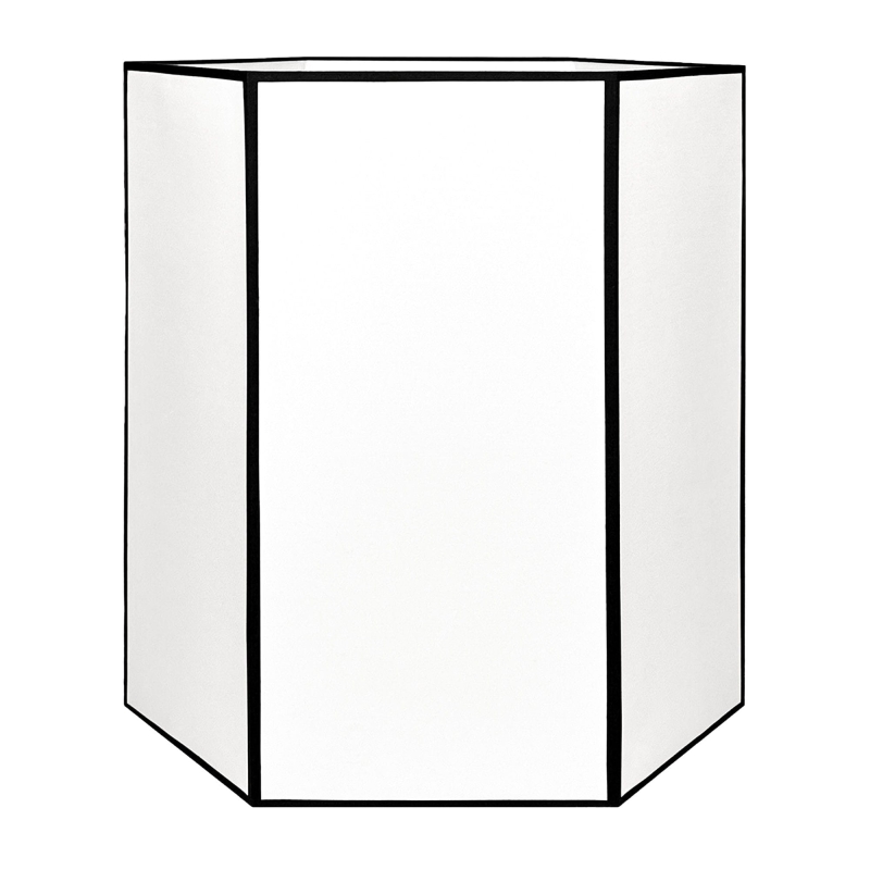 Duży biało-czarny abażur sześciokątny GABIA 52 cm.