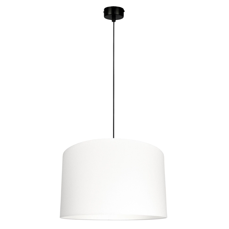 Biała lampa wisząca z czarnym zawieszeniem BASE I