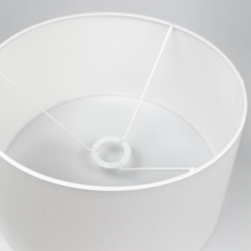 Stożkowy abażur z bawełny w odcieniu złamanej bieli BASE 35 cm - detal