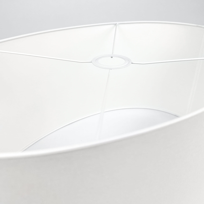 Duży owalny abażur w kolorze złamanej bieli BASE 52 cm - stelaż.