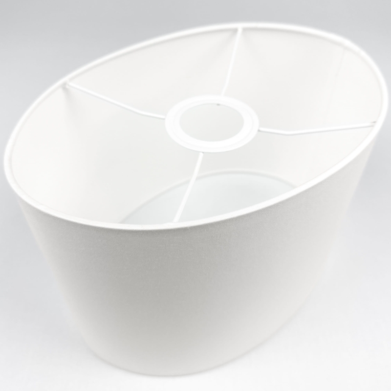 Owalny abażur w kolorze złamanej bieli BASE 25 cm - stelaż.