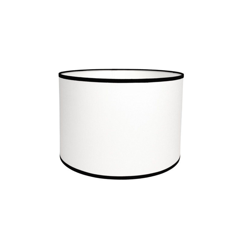 Biało-czarny abażur do lampki nocnej walec 25 cm BASE