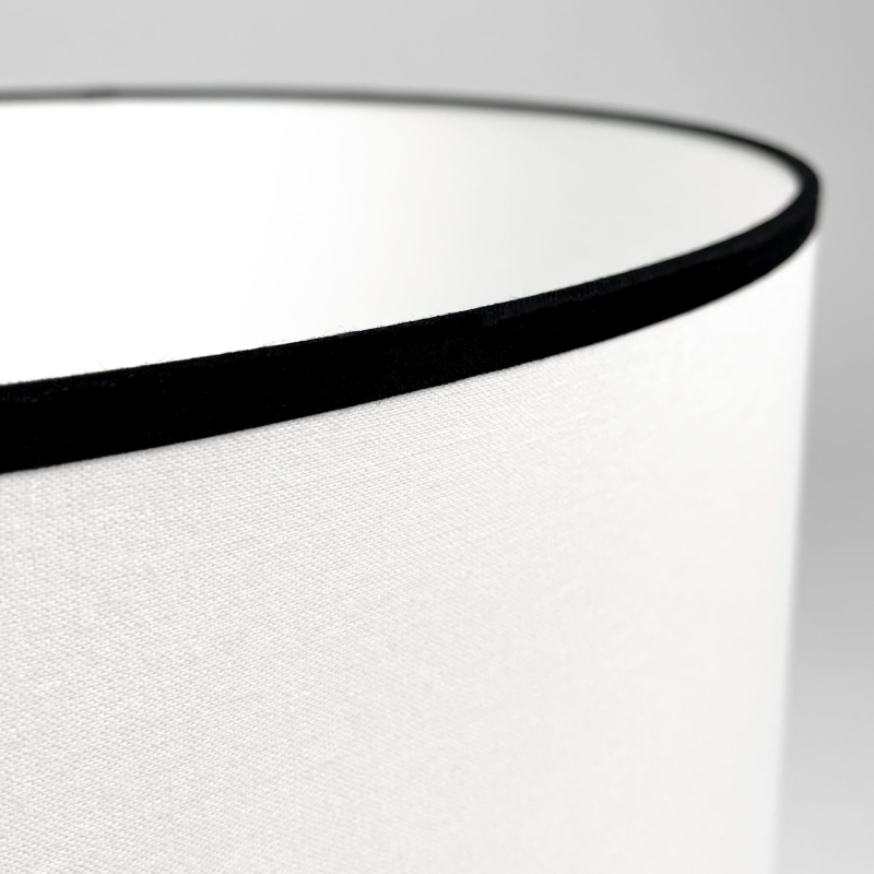 Biało-czarny abażur do lampki nocnej walec 25 cm BASE - detal
