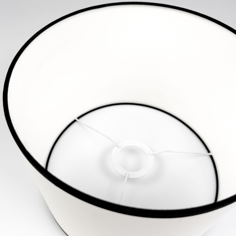 Biało-czarny abażur do lampki nocnej walec 25 cm BASE - stelaż