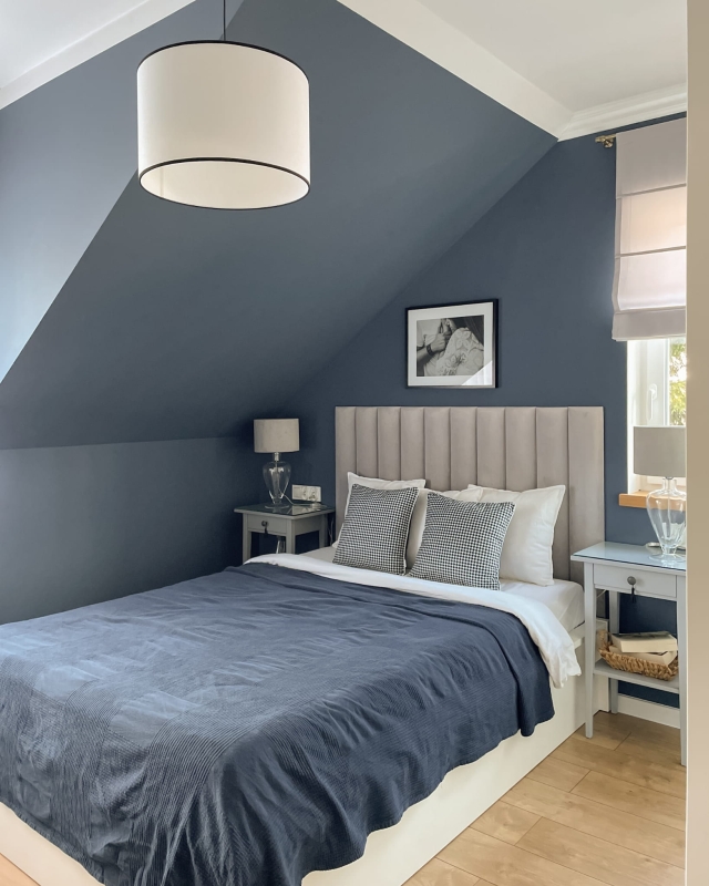 Biało-czarny abażur z gładkiej bawełny walec 38 cm BASE - aranżacja