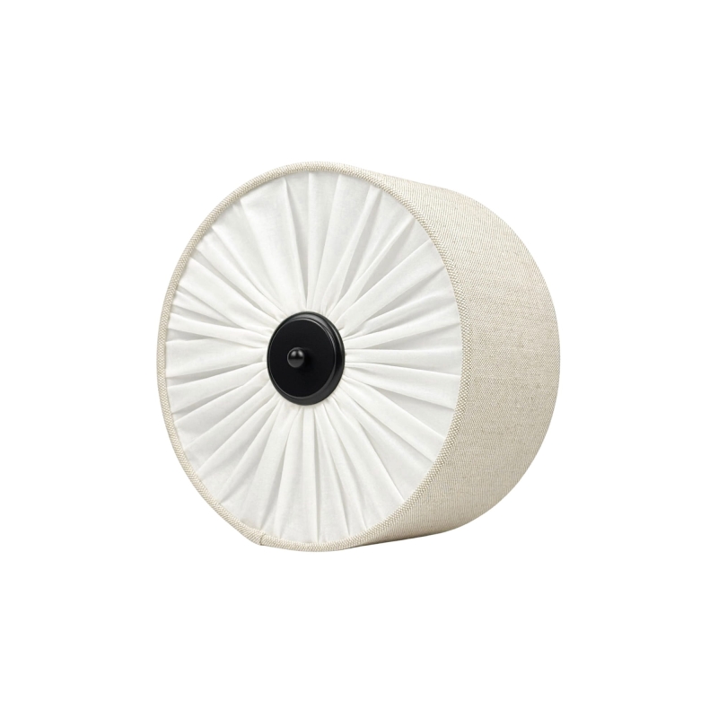 Elegancki lniany kinkiet z marszczoną blendą PLISE BLACK I.