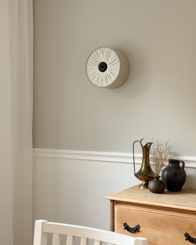 Elegancki lniany kinkiet z marszczoną blendą PLISE BLACK I.