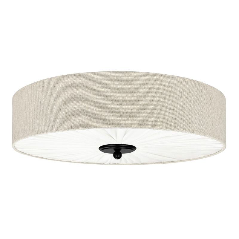 Elegancka lniana lampa sufitowa PLISE BLACK III.