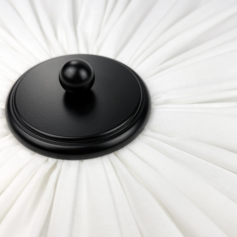 Elegancka lniana lampa PLISE BLACK III - detal.