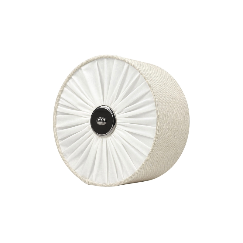 Elegancki lniany kinkiet z marszczoną blendą PLISE SILVER I.